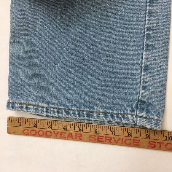 90's LEVIS 527 Jeans Men 36x30 Boot Light Wash Blue Distressed Denim Cowboy - Picture 16 of 16